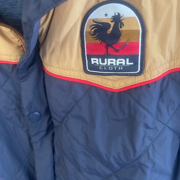 Rural Cloth XXl Mens Navy Tan Nylon Outdoor Vest Quilted Rugged - Picture 4 of 7